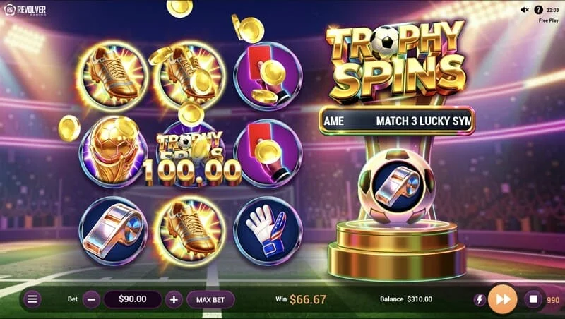 Trophy Spins World Cup 26 - wypłata mnożników w Baller Bonus